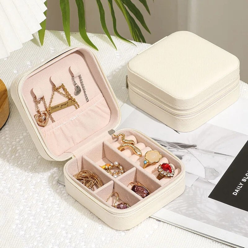 travel jewelry box - Fuchsia - Black - Green - Dark Green - Grey - Gray - Pink - Beige - Brown - White - Blue