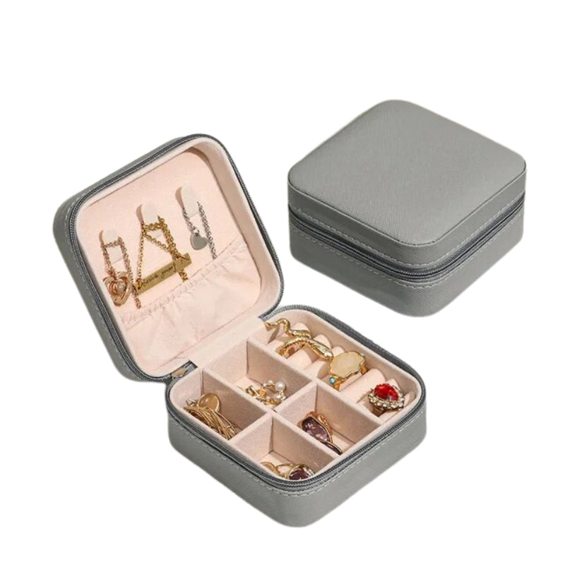 travel jewelry box - Grey - Gray