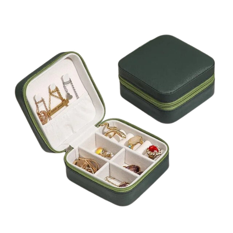 small travel jewelry box - Dark Green