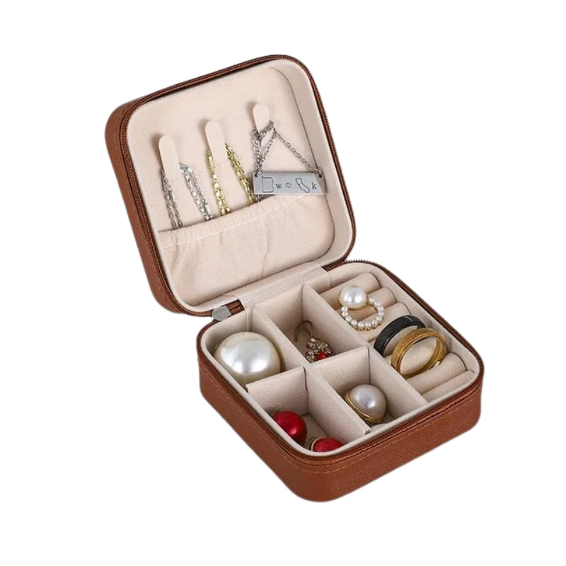 travel jewelry box - Brown