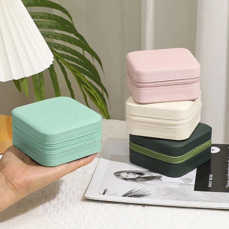 luxury travel jewelry box - Fuchsia - Black - Green - Dark Green - Grey - Gray - Pink - Beige - Brown - White - Blue