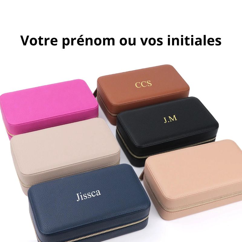 travel jewelry box - Beige - Brown - Pink - Fuchsia - Navy Blue - Black