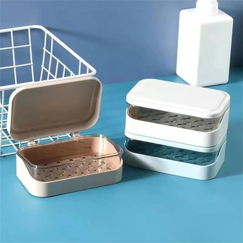 travel soap box - White - Blue - Pink
