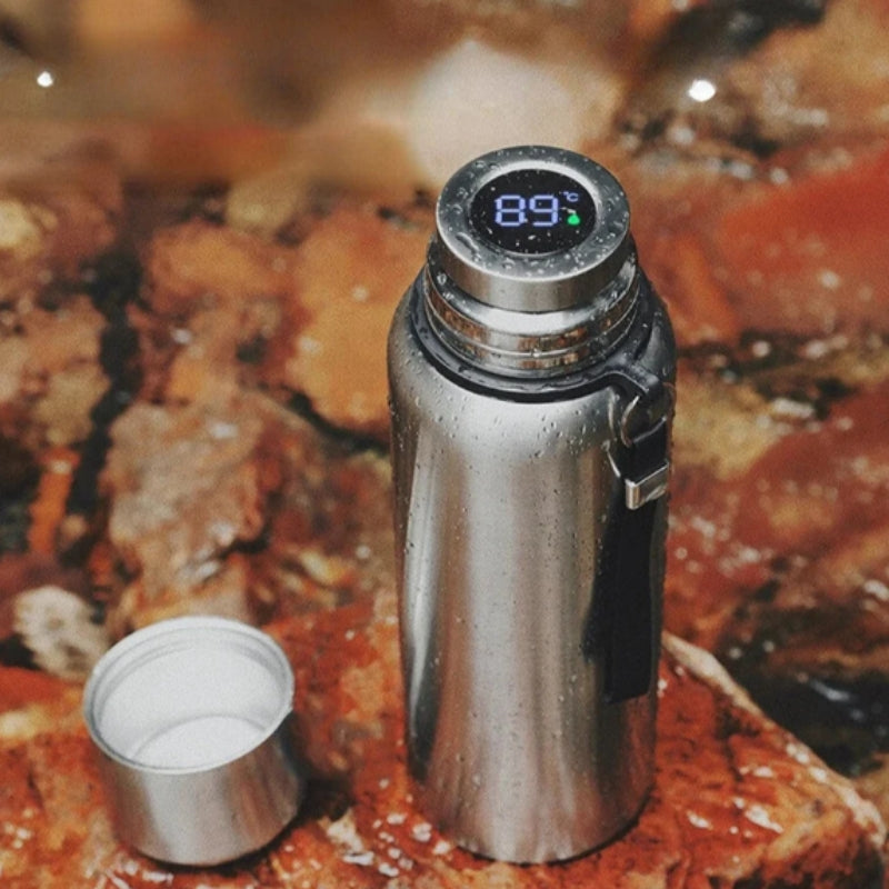 coffee thermos close up temperature display - Grey - Gray - Grey with LED Temperature - Gray with LED Temperature - Black - Black with LED Temperature