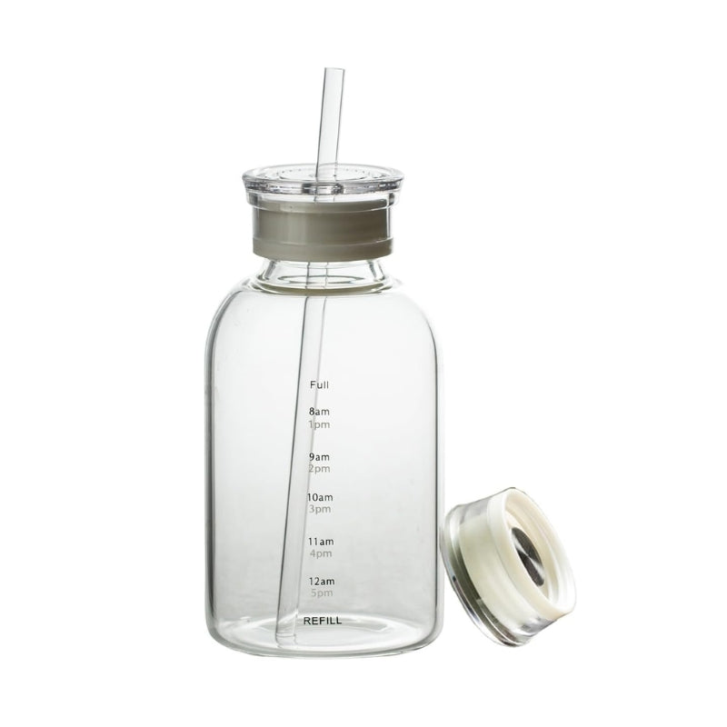 bottle with straw - Transparent - 450ml