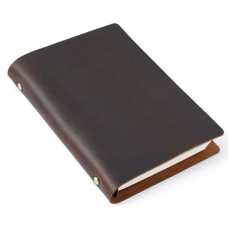 leather note notebook - Dark Brown - L