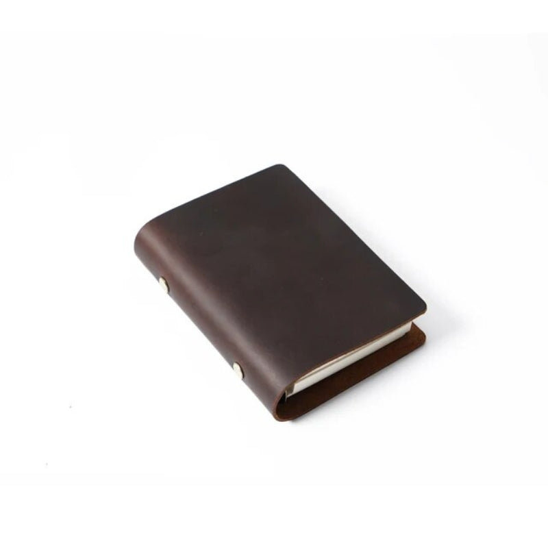 leather notepad - Dark Brown - S