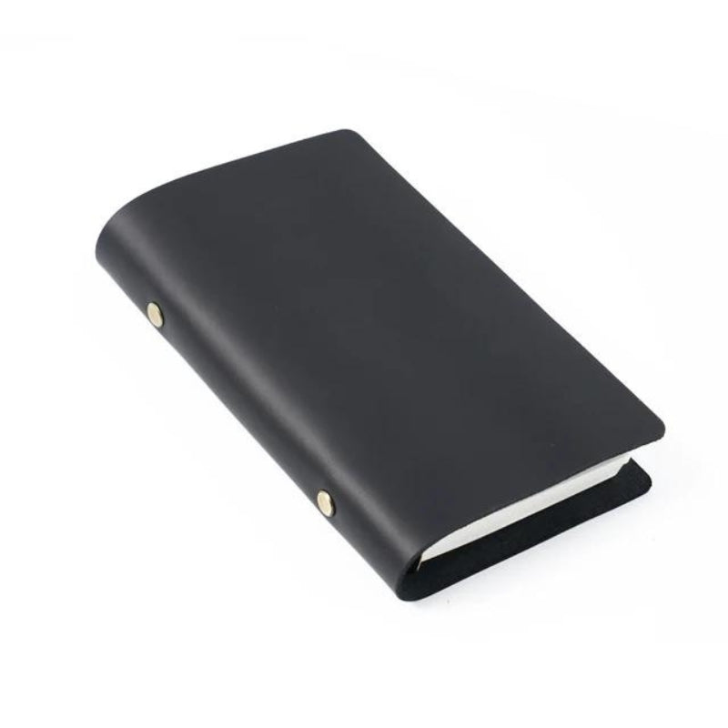leather refillable notebook - Black - M