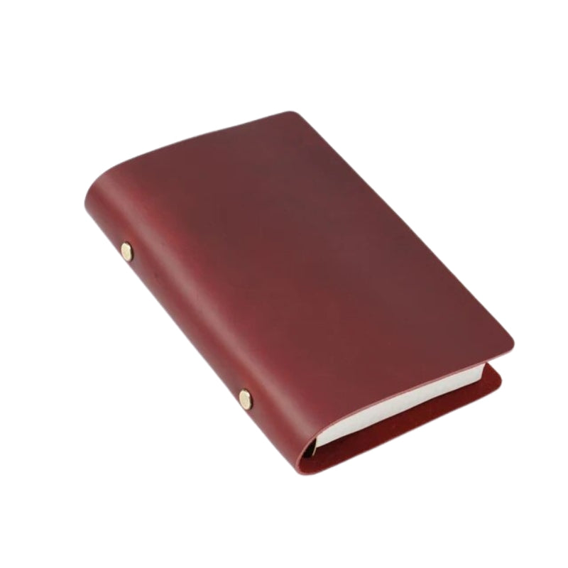 soft leather cover journal - Brown / Red