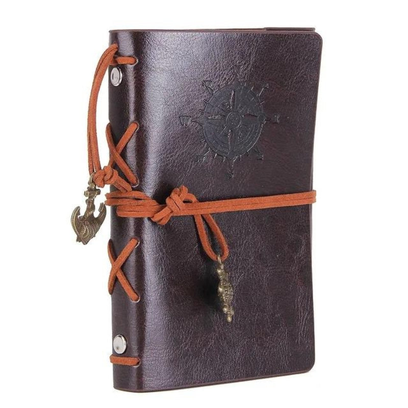 leather travel notebook - Dark Brown