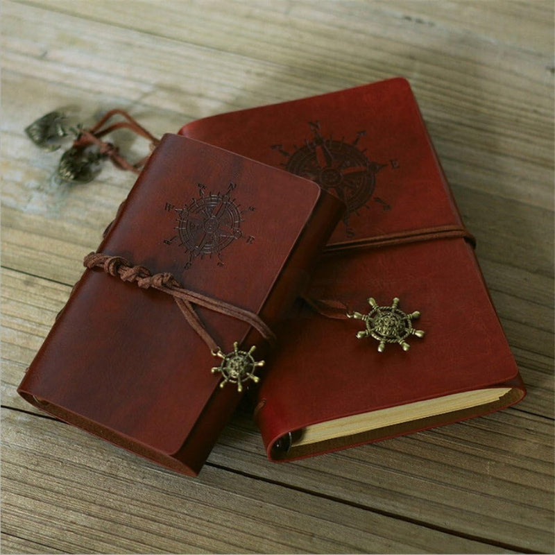 leather drawing travel notebook - Brown - Green - Blue - Grey - Gray - Perforated Leaves
