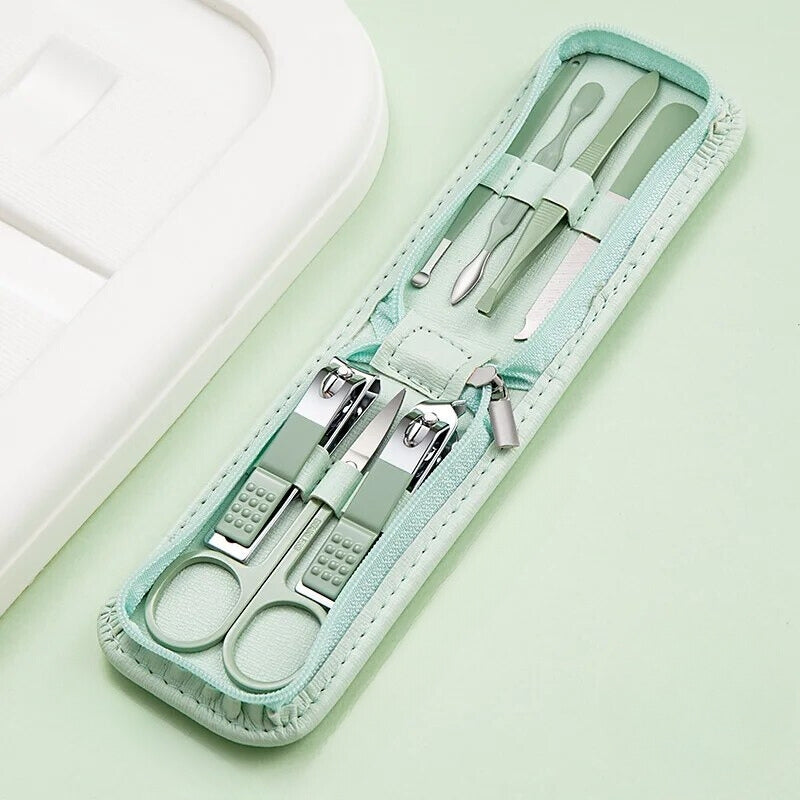 nail clipper in cabin luggage - Green 7 Pieces