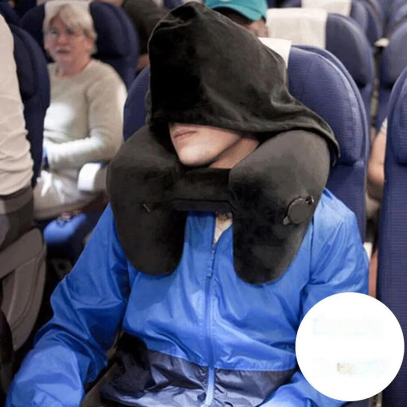 inflatable airplane travel pillow - Blue