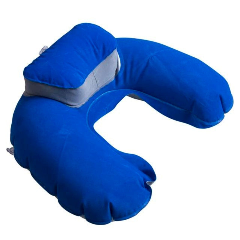 inflatable neck pillow travel - Blue
