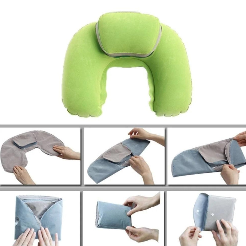 best inflatable travel pillow - Green - Pink - Blue - Grey - Gray