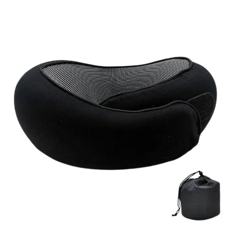 memory foam travel pillow - Black Velcro Closure