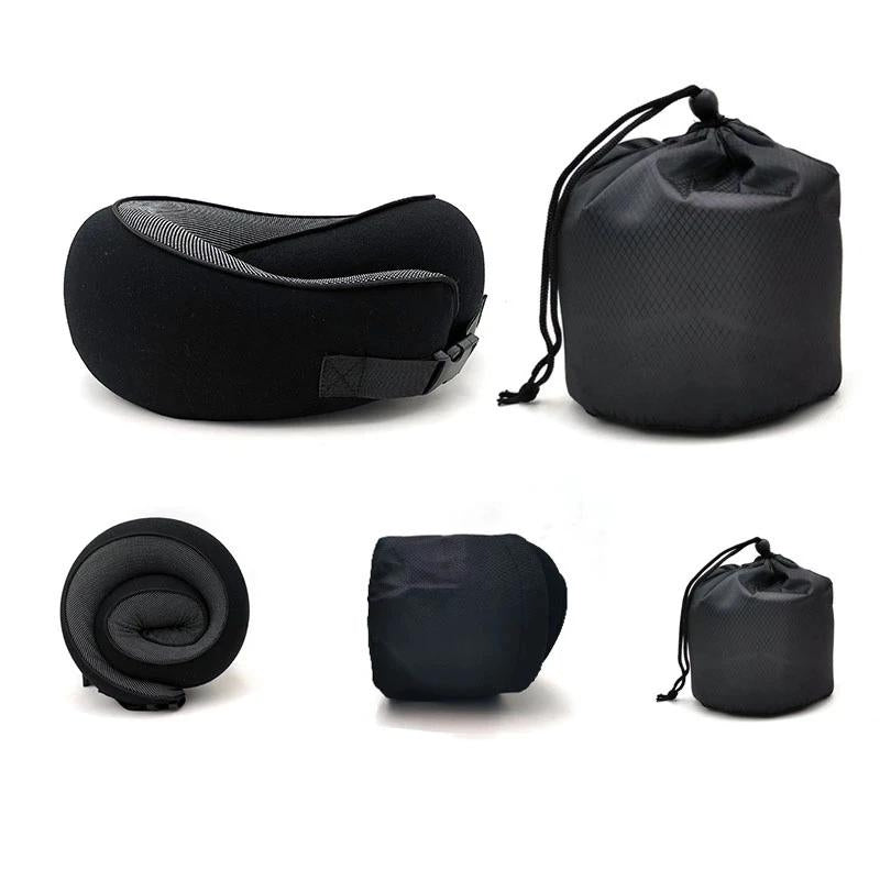 memory foam travel pillow - Black Velcro Closure - Black Buckle Closure - Grey Velcro Closure - Gray Velcro Closure - Grey Buckle Closure - Gray Buckle Closure