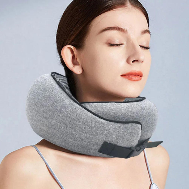 memory foam travel cushion - Black Velcro Closure - Black Buckle Closure - Grey Velcro Closure - Gray Velcro Closure - Grey Buckle Closure - Gray Buckle Closure