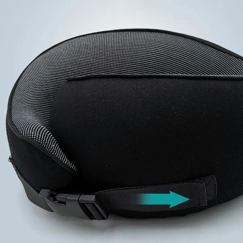 memory foam travel pillow - Black Velcro Closure - Black Buckle Closure - Grey Velcro Closure - Gray Velcro Closure - Grey Buckle Closure - Gray Buckle Closure