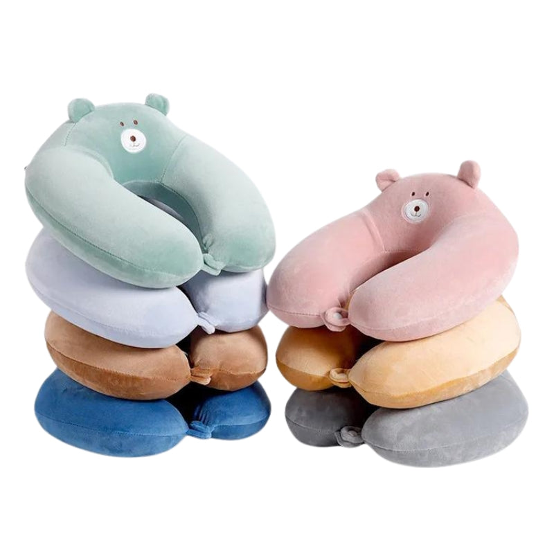 neck cushion travel child - Green - Grey - Gray - Blue - Sky Blue - Pink - Light Brown - Brown