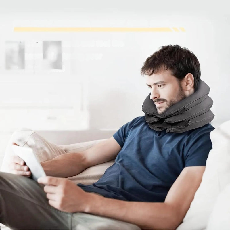 inflatable airplane travel pillow - Grey - Gray - Purple