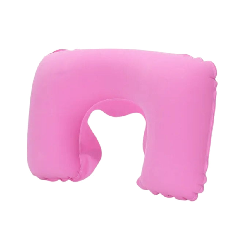 inflatable neck pillow travel - Pink