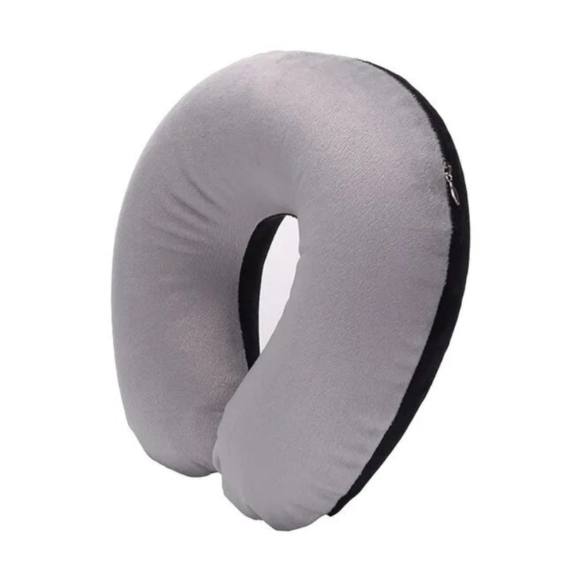 inflatable travel pillow - Grey and Black - Gray and Black