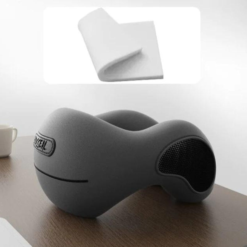memory foam airplane travel pillow - Grey - Gray - Pink