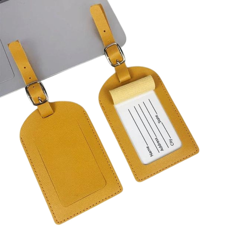 men's luggage tag - Yellow 2 Pieces