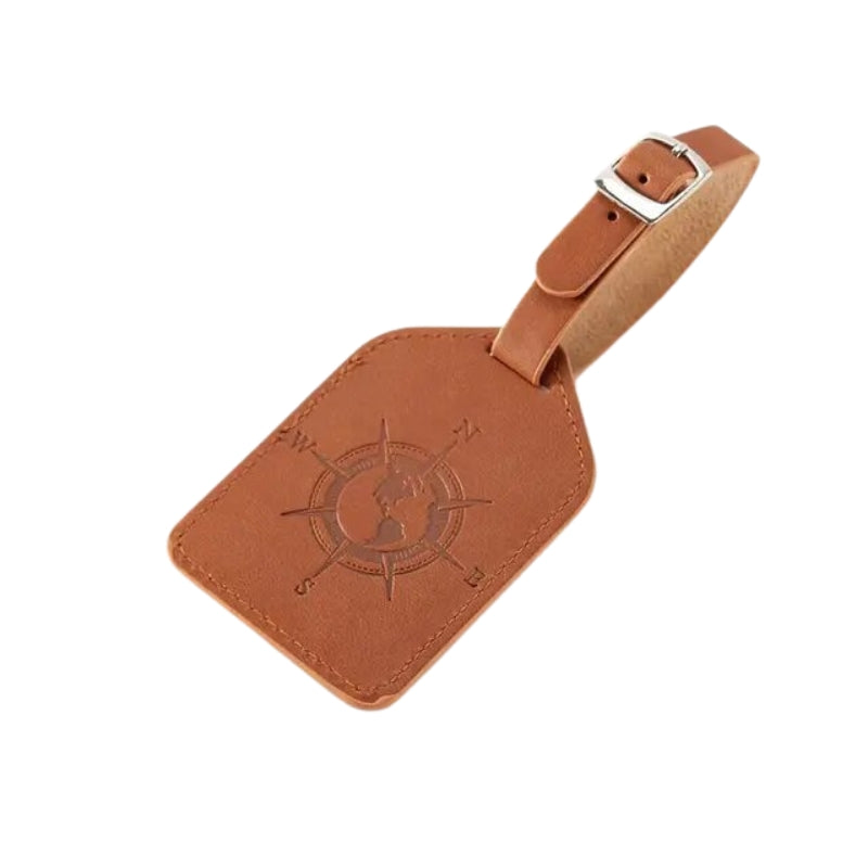 leather luggage tag - Camel