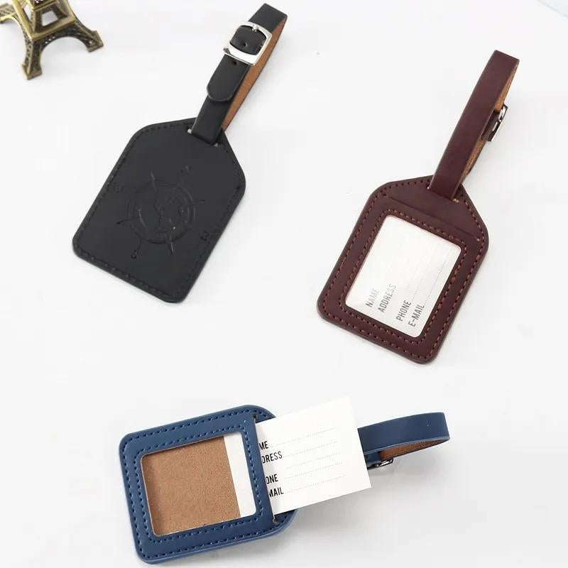 leather luggage tag - Green - Black - Camel - Dark Brown - Blue