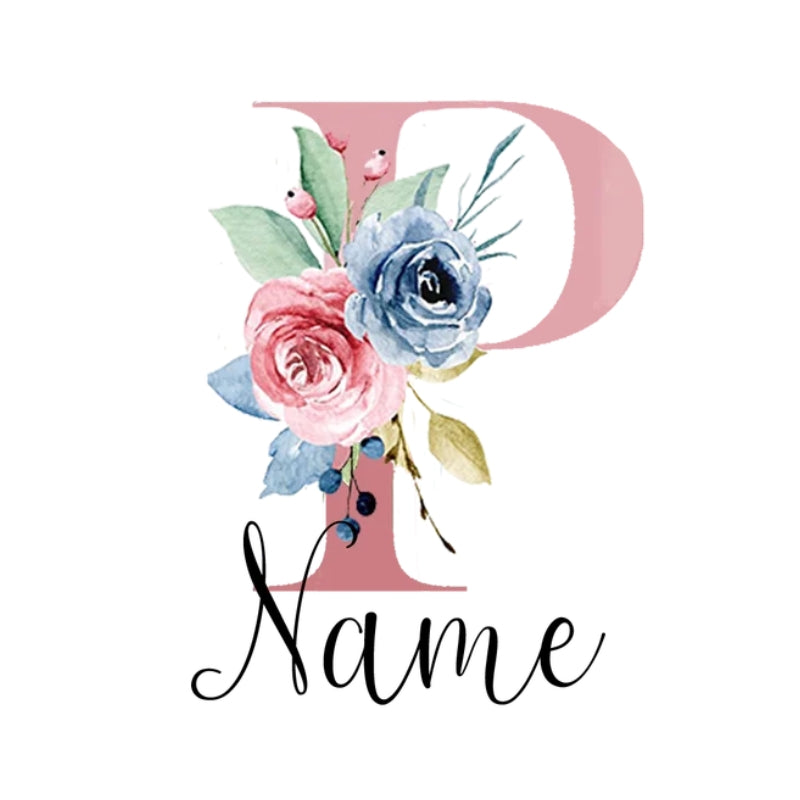 printable travel tag for suitcase - Letter P with Personalised Name - Letter P with Personalized Name