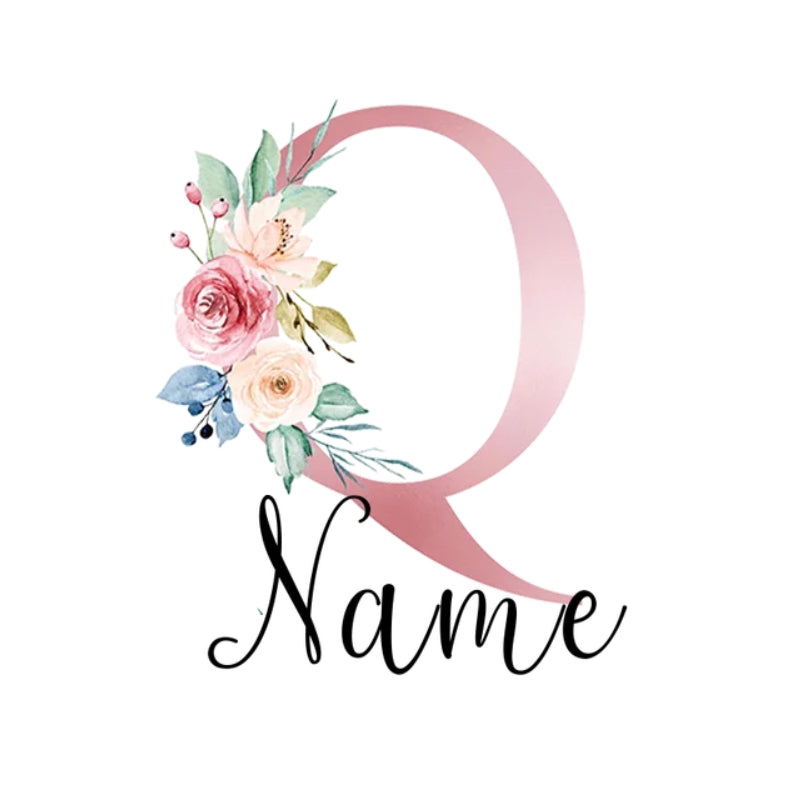 printable travel luggage tag - Letter Q with Personalised Name - Letter Q with Personalized Name