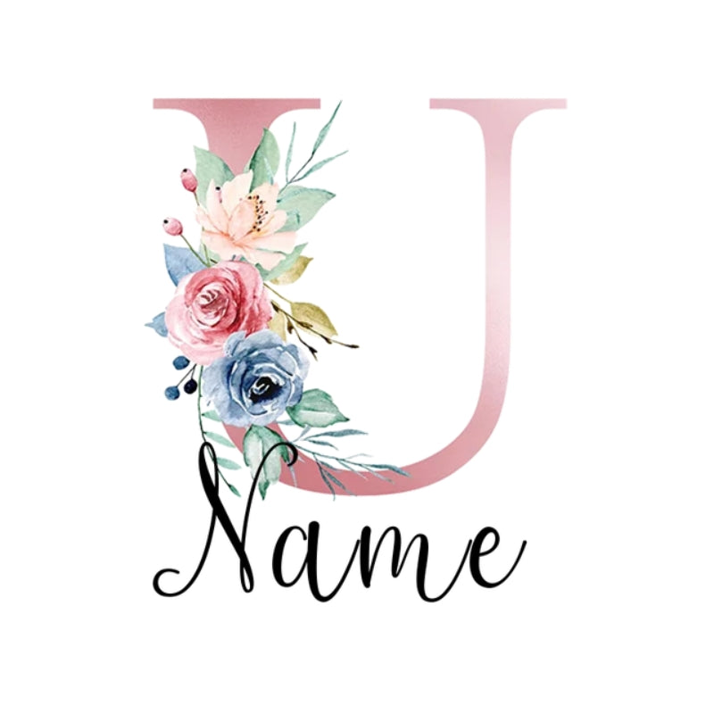 printable luggage tag - Letter U with Personalised Name - Letter U with Personalized Name