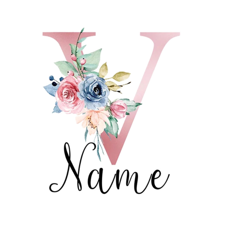 leather luggage tag - Letter V with Personalised Name - Letter V with Personalized Name