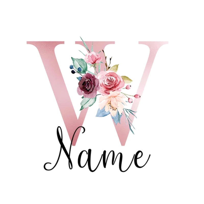 cabin luggage tag - Letter W with Personalised Name - Letter W with Personalized Name