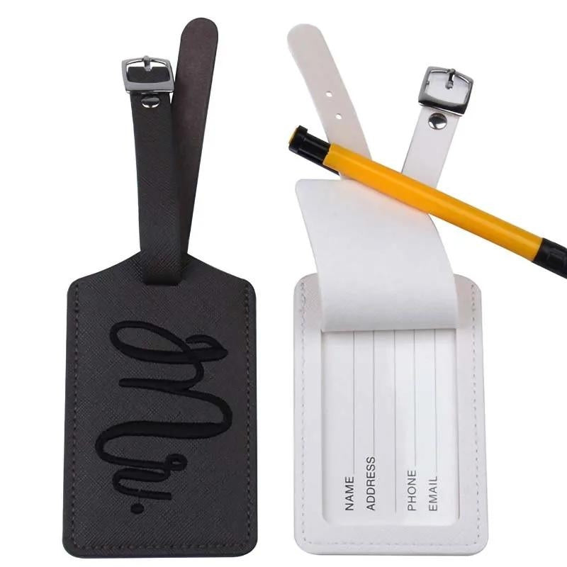 address tag for suitcase - White - Black