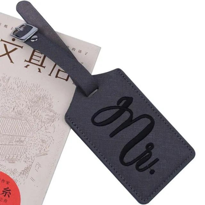 suitcase travel tag - White - Black