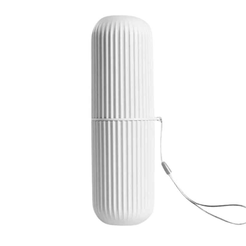 toothbrush and toothpaste case - White