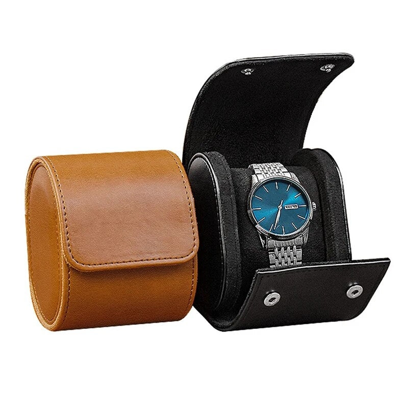 travel watch case - Black - Brown