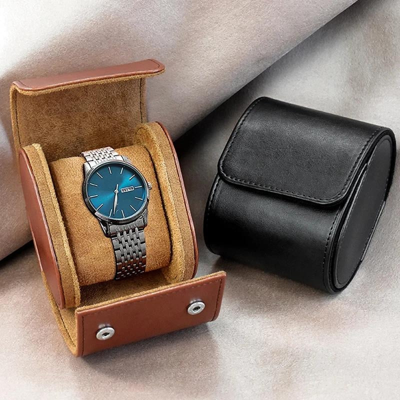 travel watch case - Black - Brown