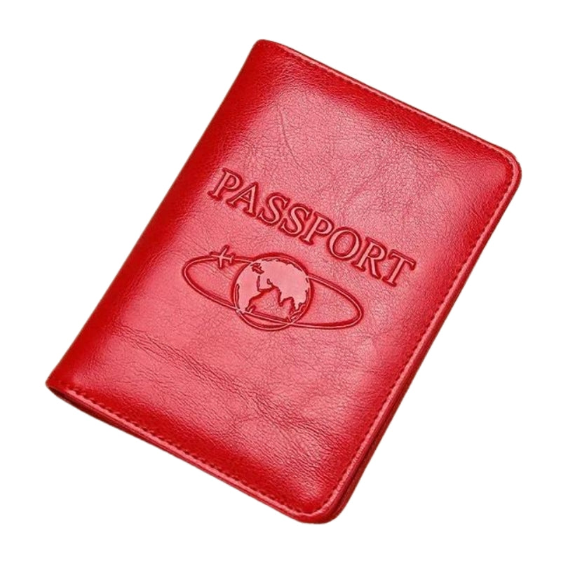 leather passport holder - Red