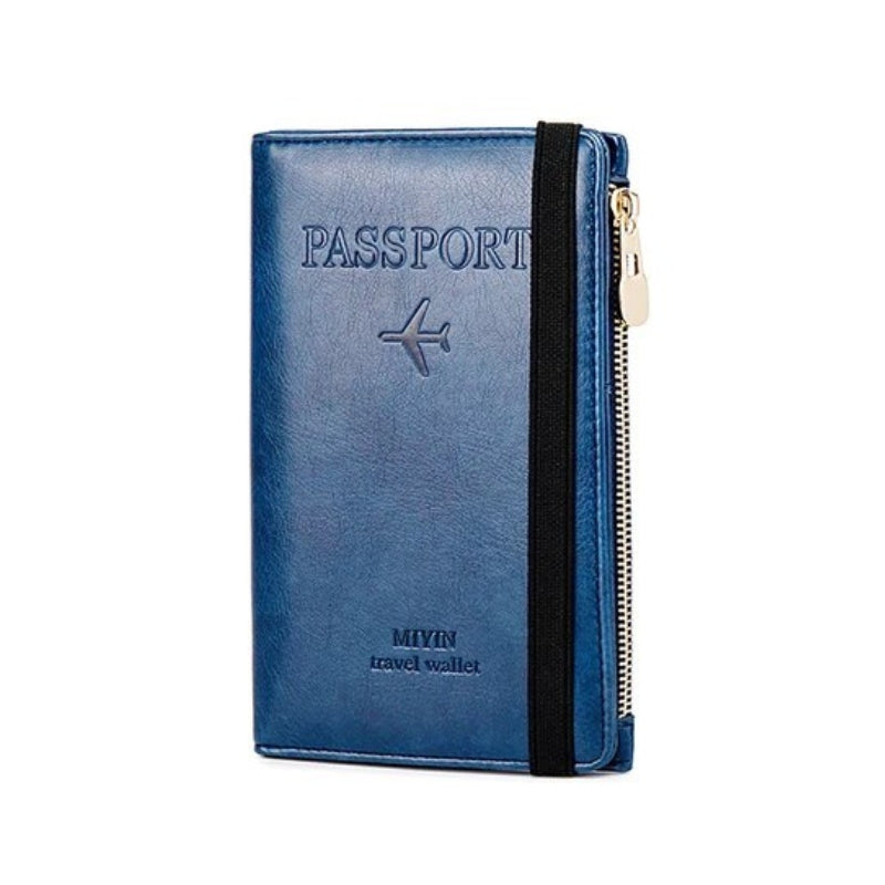 luxury leather passport cover - Navy Blue