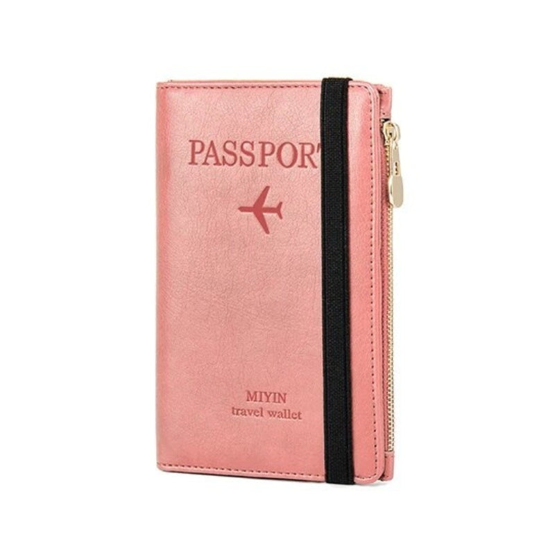 women's leather passport cover - Pink