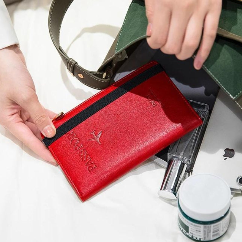 red leather passport holder - Black - Dark Brown - Light Brown - Pink - Red - Grey - Gray - Navy Blue - Turquoise