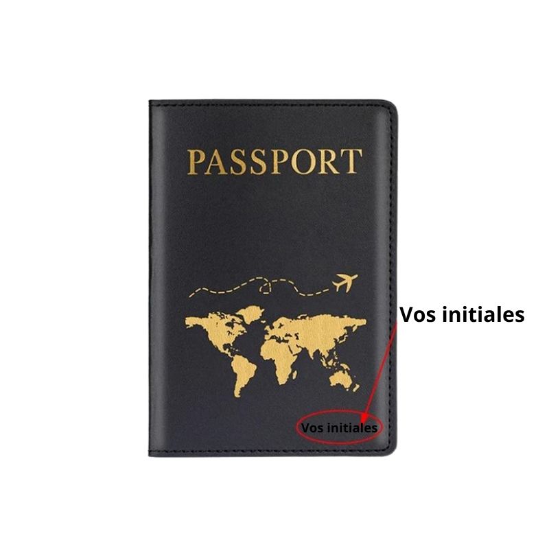 customizable passport holder - Black