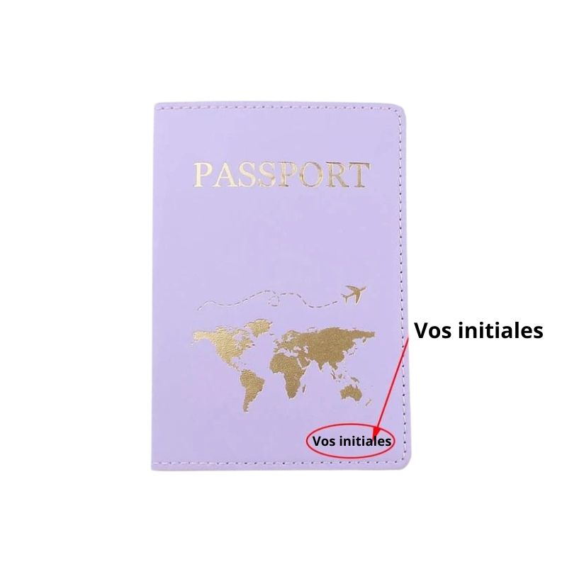 leather passport holder - Purple