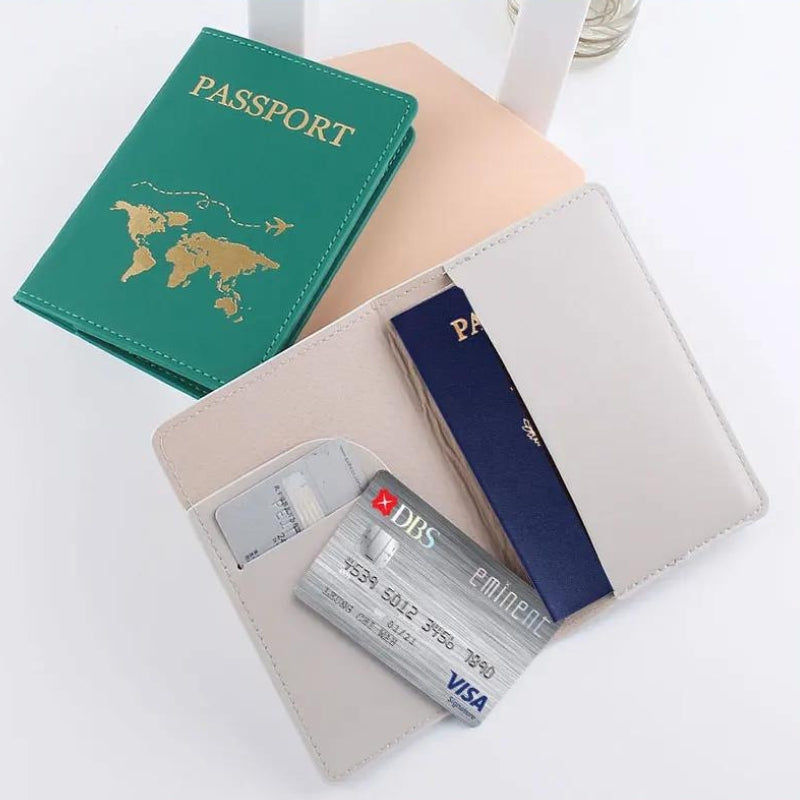 personalized name passport holder - Black - Pink - White - Grey - Gray - Blue - Purple - Brown - Green