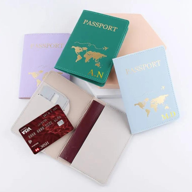 customizable passport holder - Black - Pink - White - Grey - Gray - Blue - Purple - Brown - Green