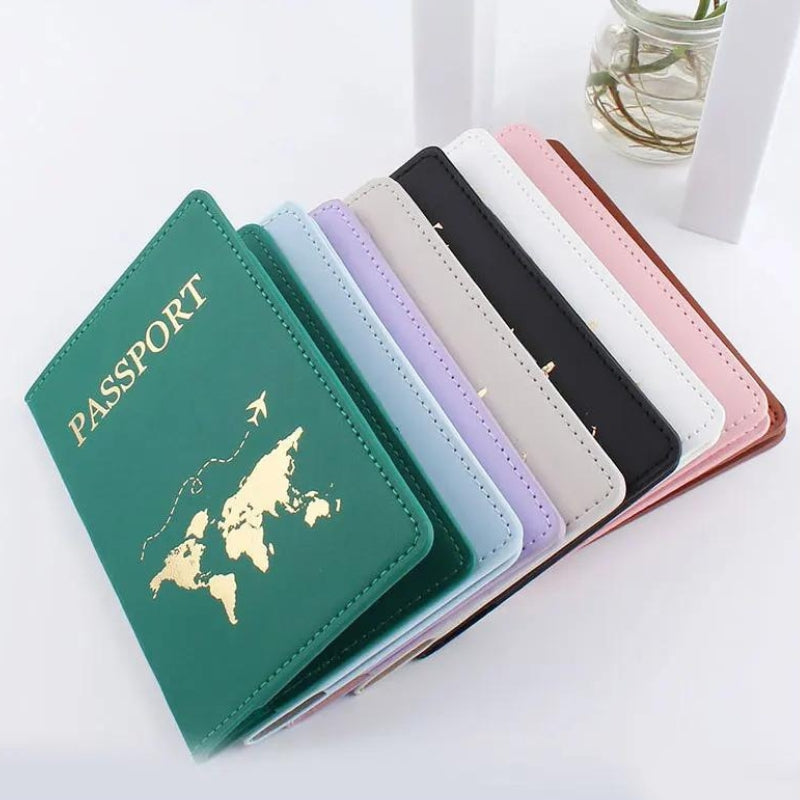 personalized passport holder - Black - Pink - White - Grey - Gray - Blue - Purple - Brown - Green